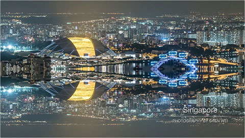 未来都市みたいに幻想的なシンガポールのシンメトリー映像 Singapore 16 しちごろく